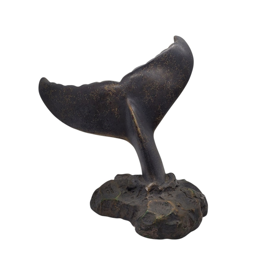 Vintage 1999 Wyland Austin Sculptures Tranquility Whale Tail Bronze Figurine